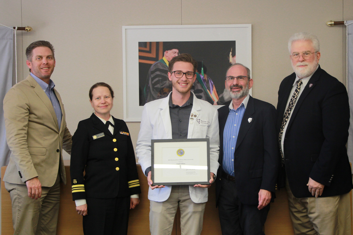 Joseph Williams doctor of osteopathic medical student receives 2023 Excellence in Public Health Award